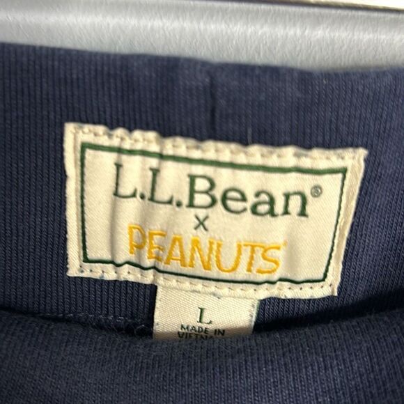 LL Bean x Peanuts Blue Plaid flannel Pajama Pants Lg - Picture 3 of 7